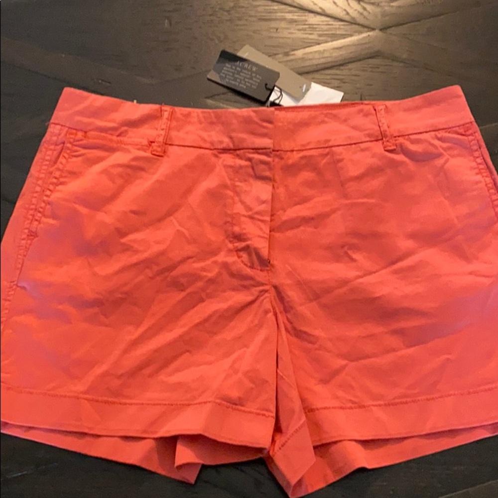 NWT J Crew 4” chino shorts Size 8 light red